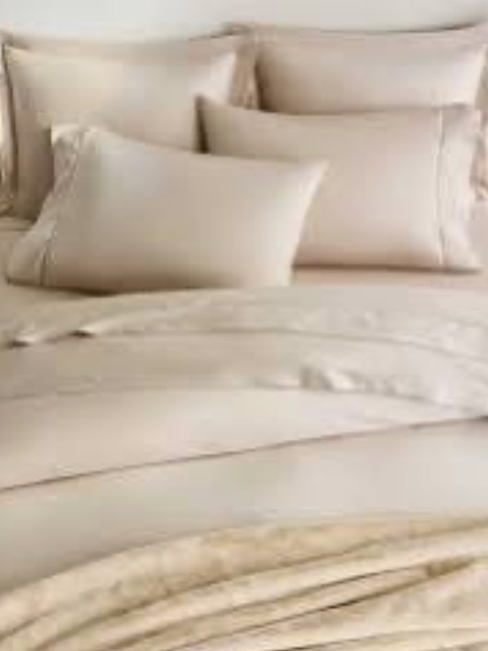 NEW Quince Signature Giza Cotton Sateen Fitted Sheet Set, Full (Sand)